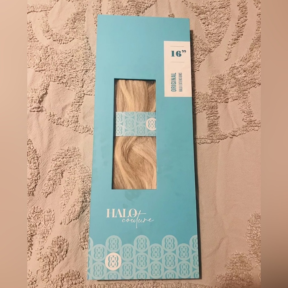 Beautiful blonde halo couture real hair